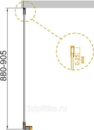 DUET SOFT-M-90-FIX-C-Cr Универсальная боковая панель без пристенного профиля