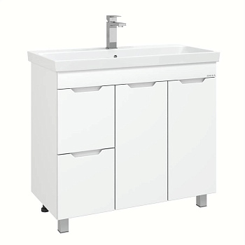 Тумба Onika Айленд 90 напольная, белая, с корзиной (ум. Адриана 90)