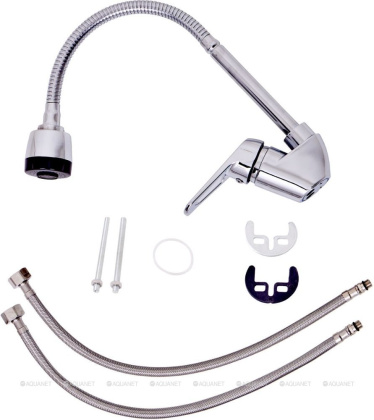 OneLife P11-004cr полимерный смеситель для кухни с гибким изливом, хром