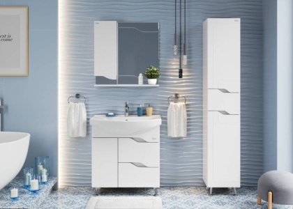 Шкаф-зеркало Onika Веронэлла 75 белый, левый