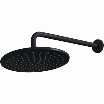 CZR-B-TDD-25-NOP Верхний душ с кронштейном диаметр 25 см, нержавейка, исполнение черный матовый