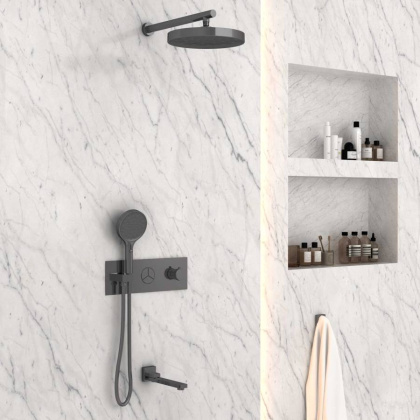 Душевой комплект VSFW-432TI2GM встраиваемый, вороненая сталь