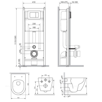 DX22.IS10101.1700 Инсталляция с клавишей Белый с подвесным унитазом Apollo безободк с сид м/лифт DX22.IS10101.1700 Инсталляция с клавишей Белый с подвесным унитазом Apollo безободк с сид м/лифт
