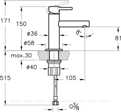 Смеситель Origin для раковины, цвет хром Смеситель Origin для раковины, цвет хром