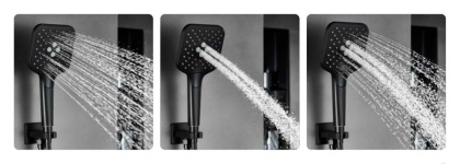 Душевой комплект Next VSFW-1N3TGM термостатический встраиваемый, трехрежимный, вороненная сталь