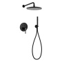 ECO-DSET-BORO Душевой набор (встраиваемый смеситель с кнопочным управлением, верхний душш диаметр 25 см, ручной душ со шлангом, штуцером и держател