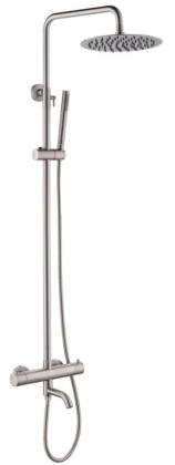 ETNA Душевая стойка с с термостатическим смесителем и изливом, сатин ETN-VSCM-T-IN