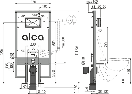 Скрытая система инсталляции для сухой установки (для гипсокартона)