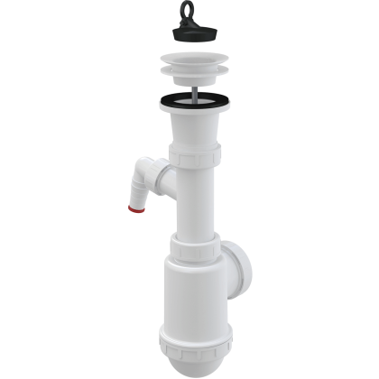 Cифон для мойки c пластмассовой решеткой DN70 и штуцером