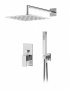 PORTA-DSIPQ-20-01 Душевая система со встраиваемым смесителем, верхним душем 20 см ABS с выводом и ручным душем со штуцером, держателем и шлангом, исполнение хром
