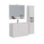 Тумба Lemark ROMANCE 100см под 1 раковину, подвесная/напольная, 3-х дверная, цвет корпуса, фасада: Белый глянец