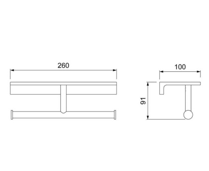 Бумагодержатель двойной с полкой для телефона Timo Selene 12045/03 черный