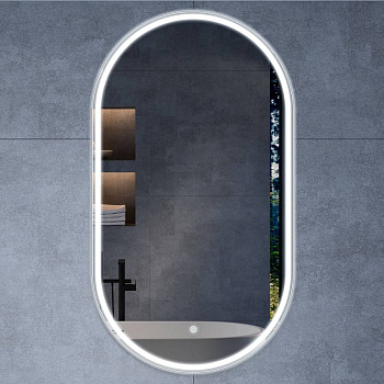 Зеркало LED VLM-3AU100 600х1000 c сенсорным выключателем и диммером Зеркало LED VLM-3AU100 600х1000 c сенсорным выключателем и диммером