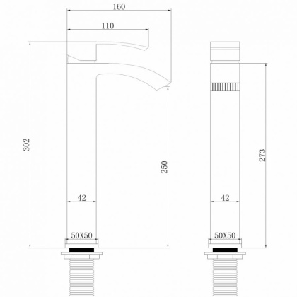 Смеситель ABBER Wasserfall AF8611NG для накладной раковины, никель Смеситель ABBER Wasserfall AF8611NG для накладной раковины, никель