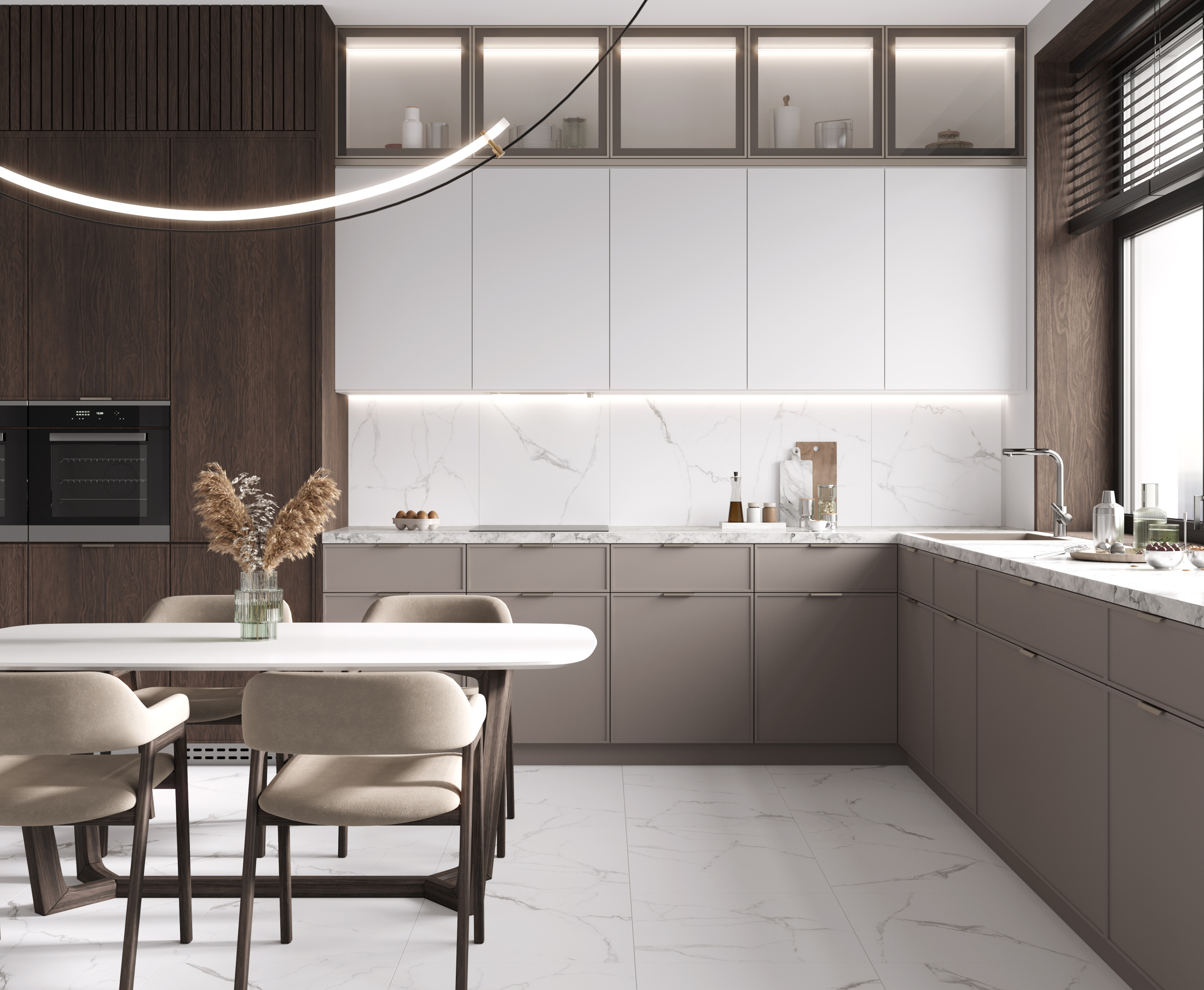 Mars Grey Керамогранит белый 60x120 Матовый Карвинг