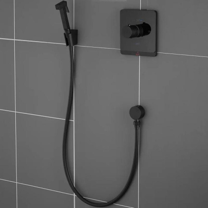 Гигиенический душ с термостатом Rose R105H, черный