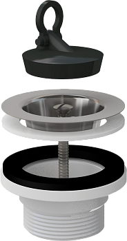Донный клапан сифона для мойки 6/4" с нержавеющей peшeткой DN70