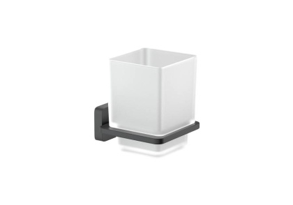 Стакан с держателем AQUATEK, матовый черный AQ4304MB ЛИБРА