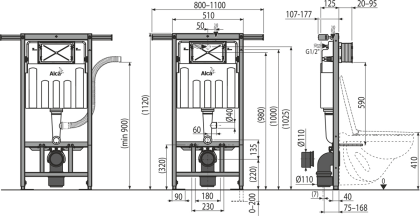 Cкрытая система инсталляции с возможностью вентиляции для сухой установки (при реконструкции ванных комнат в панельных домах)