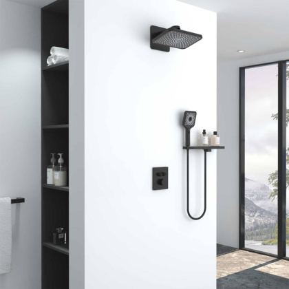 Душевой комплект Inspire VSFW-3I21MT4RMB встраиваемый, термостатический, двухрежимный, черный