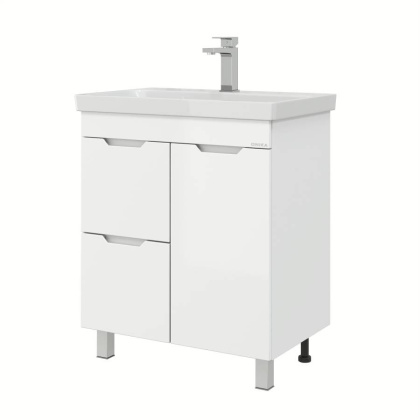 Тумба Onika Айленд 70 напольная, белая, с корзиной (ум. Адриана 70)