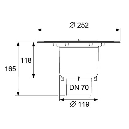 Сифон TECEdrainpoint S DN 70, вертикальный с универсальным фланцем Seal System