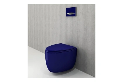 Сиденье с крышкой Etna, полиэстер, плав.опускание, глян.синий, A0325-010, шт