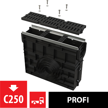 Пескоуловитель для дренажного канала AVZ103 с металлической рамой и решеткой из композитного материала С250