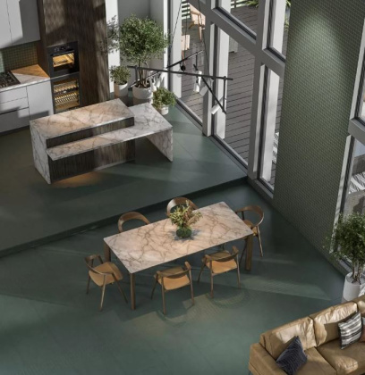 Плинтус Про Чементо зелёный матовый 60x9,5x0,9