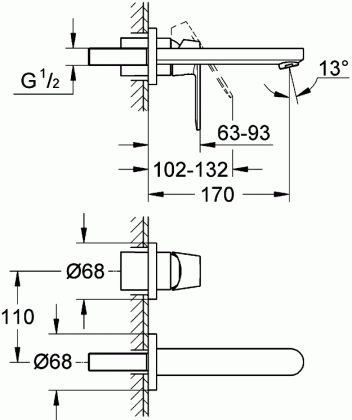 Смеситель Grohe Eurosmart Cosmopolitan 19381000 для раковины Смеситель Grohe Eurosmart Cosmopolitan 19381000 для раковины