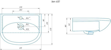 Раковина ROSA Уют 60