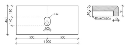 Столешница для ванной комнаты SANCOS  1000х460 , арт. TT100A1