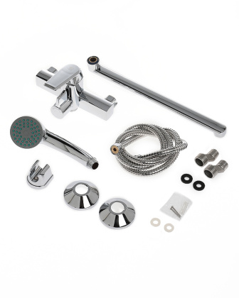 Смеситель для ванны OneLife P02-218cr с душ.набором, полимерный