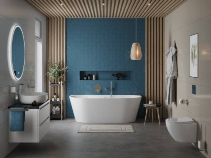 BB710-1700-800 Пристенная, полукруглая акриловая ванна в комплекте со сливом-переливом Цвет Белый 