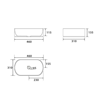 Умывальник Point Виктория 46 PN43062 овальный, белый