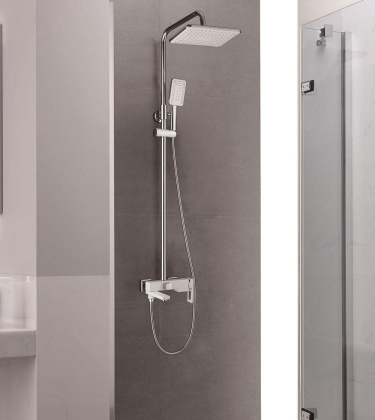 Душевая система Shevanik, латунь S9036FБелый/ хром