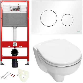 Комплект установки подвесного унитаза: модуль, панель TECEloop белая, унитаз TECE V04 Комплект установки подвесного унитаза: модуль, панель TECEloop белая, унитаз TECE V04