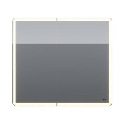 Шкаф зеркальный Lemark ELEMENT 90х80см с подсветкой, с розеткой, цвет корпуса: Белый глянец