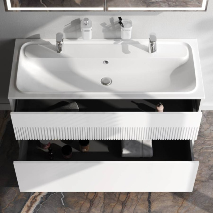 База под раковину с 2 ящиками, 68,5х120,2х48,9 см, белая, M8FFUX1202WM