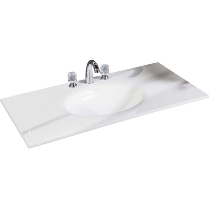 Столешница Solid Glass белая моноблок 111*52см Столешница Solid Glass белая моноблок 111*52см