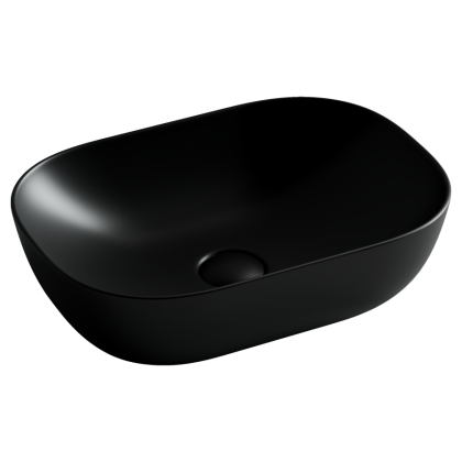 Умывальник чаша накладная прямоугольная (цвет Черный Матовый) Element 455*325*135мм