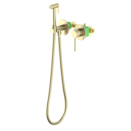 Смеситель Timo Saona 2339/17SM с гигиеническим душем с защитой от ожогов, золото матовое