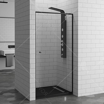 Душевая дверь в нишу RGW Passage PA-02B 80 профиль Черный стекло прозрачное