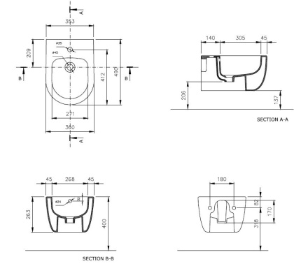 Биде подвесное Allen Brau Priority 4.31005.20 белый глянец Биде подвесное Allen Brau Priority 4.31005.20 белый глянец