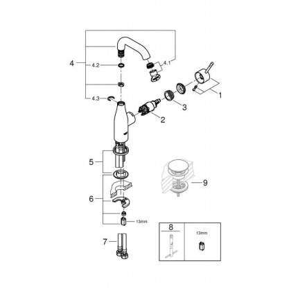 Смеситель для раковины Grohe Essence New 23463001 хром Смеситель для раковины Grohe Essence New 23463001 хром
