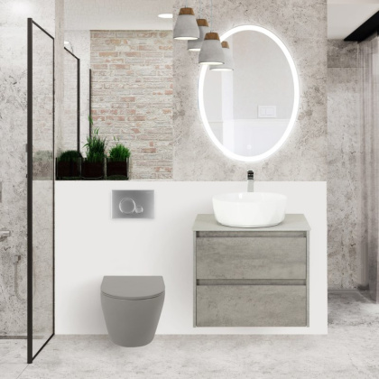 COLORATO Унитаз подвесной безободковый с креплением, серый матовый, BB062CHR-GR COLORATO Унитаз подвесной безободковый с креплением, серый матовый, BB062CHR-GR