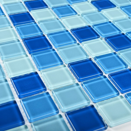 Мозаика стеклянная Navy blu (чип 4*25*25) 300*300(22шт.-1.98м2), м2