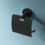 Держатель для туалетной бумаги X-Joy с крышкой, 11,3х13,8х6,1 см, черный, A85A341422